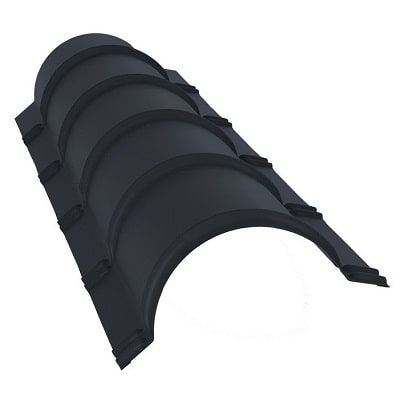 Конек кровельный полукруглый малый 2000 мм PE RAL 7024