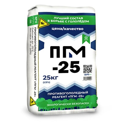 Противогололедный реагент ПГМ -25°С, 25кг