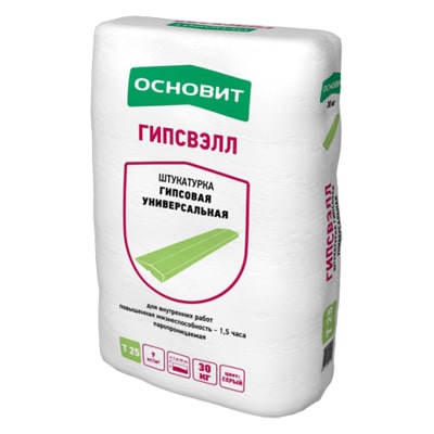 Штукатурка Основит Гипсвэлл Т-25 универсальная гипсовая (мешок 30 кг)