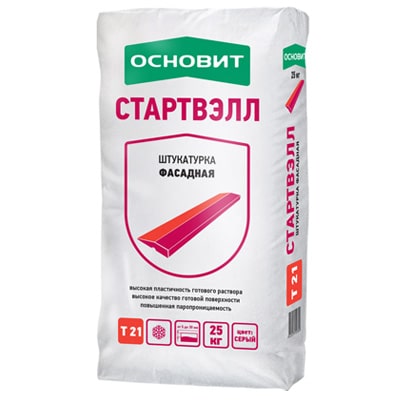 Штукатурка Стартвэлл Т-21 фасадная цементно-известковая (мешок 25 кг)